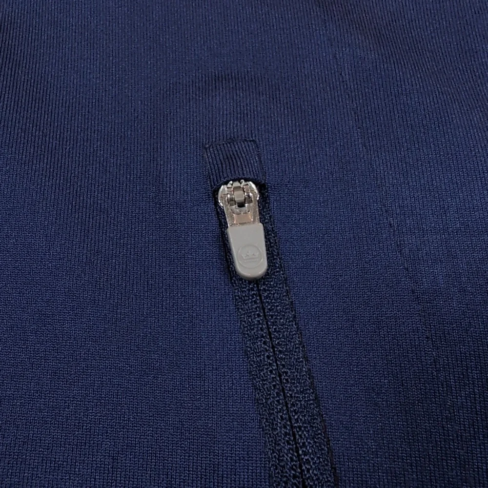 Peter Millar Verge Windowpane‎ 1/4-Zip Pullover Mens XL Navy Blue Golf Athletic
